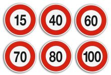 Наклейка Знак ограничения скорости